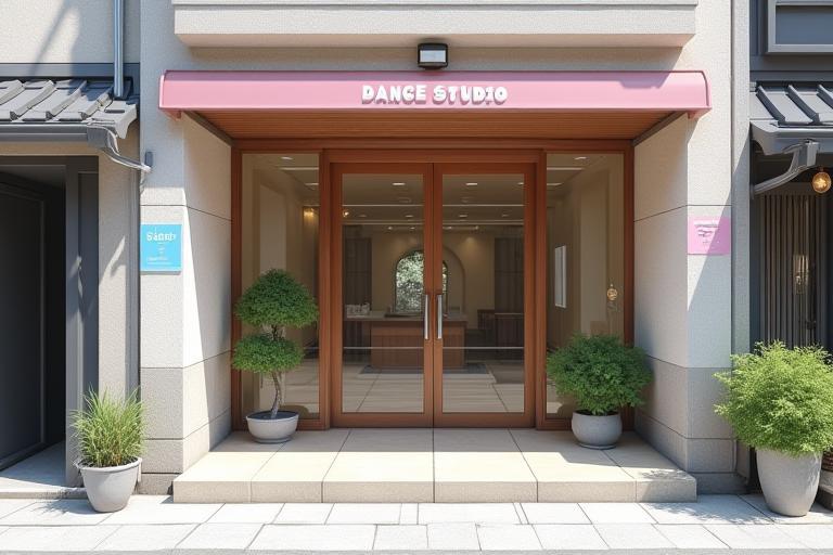Exterior view of Sakura Rhythm Studio entrance in Kyoto.