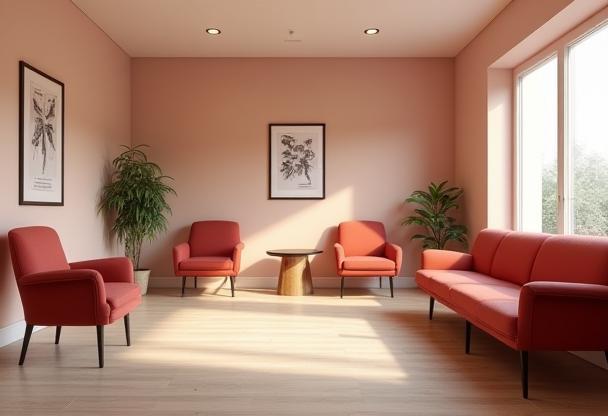 Comfortable and clean waiting area in the studio.